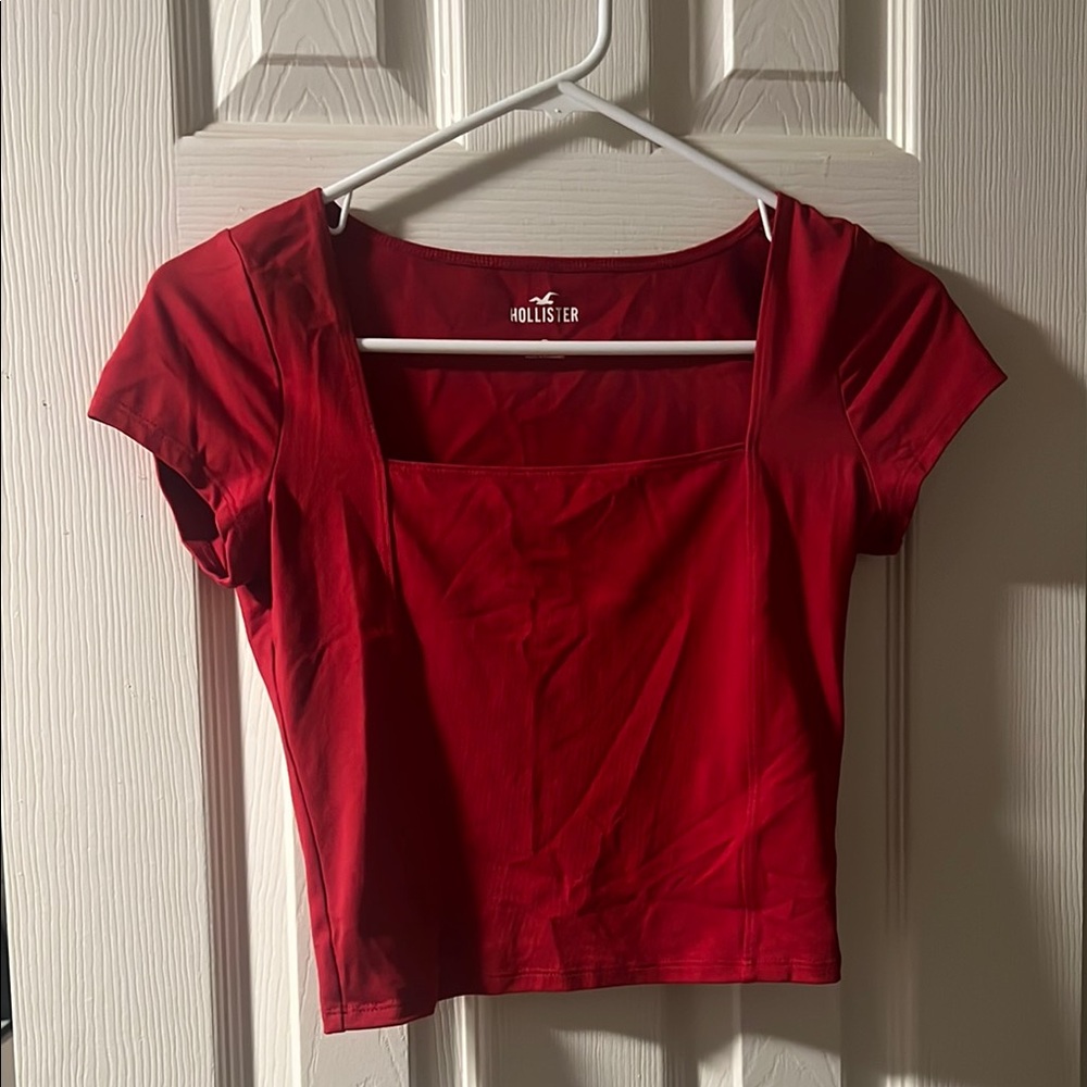 Hollister Women's Red Square Neck Top